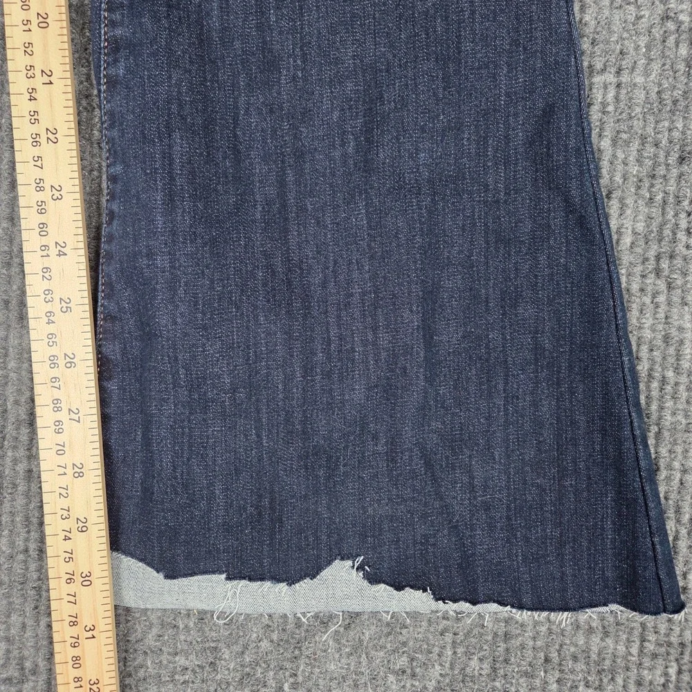 Judy Blue Los Angeles Dark Wash Flare Raw Hem Jeans Size 15/32(29) Blue Stretch